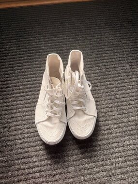 Vans Women's White High-Top Canvas Sneakers